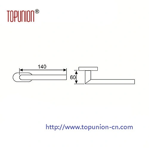 Tubo de acero inoxidable de alta seguridad de empuñadura de puerta de la palanca (TLH016)