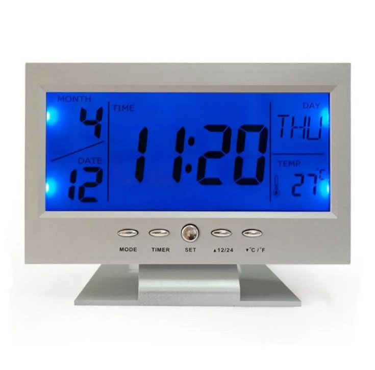 Jumbo LCD Digital Display LED luz nocturna Tabla electrónica Calendario perpetuo Reloj