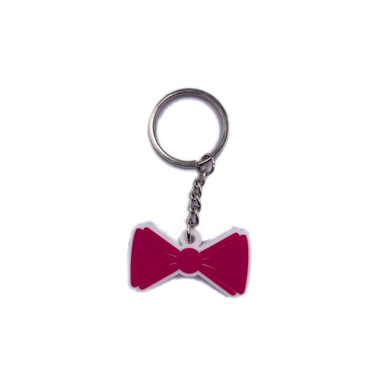 Custom Soft Silicone PVC Bowknot Keychain