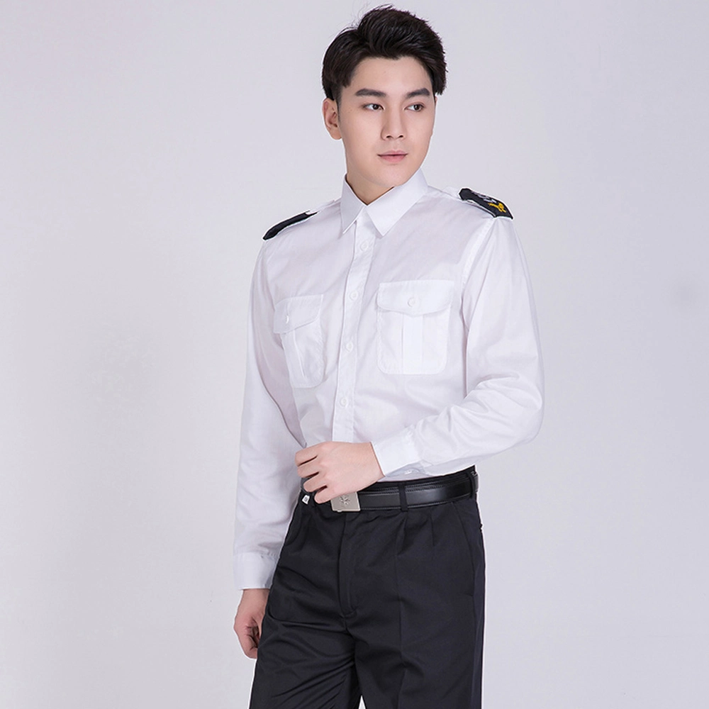 Classical Summer Fashion Men Short Sleeve Military Style Uniform Shirt with Epaulets Pocket