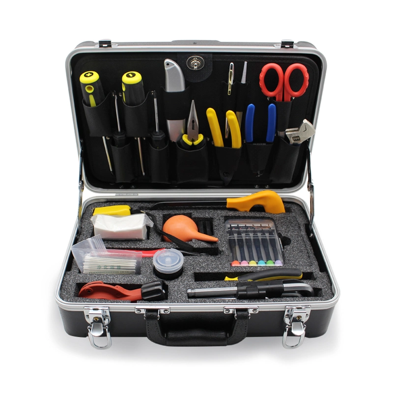 Shinho Kit d'outils de terminaison de fibre optique Accessoire d'outil de fusion d'épissure FTTH Kit d'outils tout-en-un de luxe pour l'épissure de fibre optique