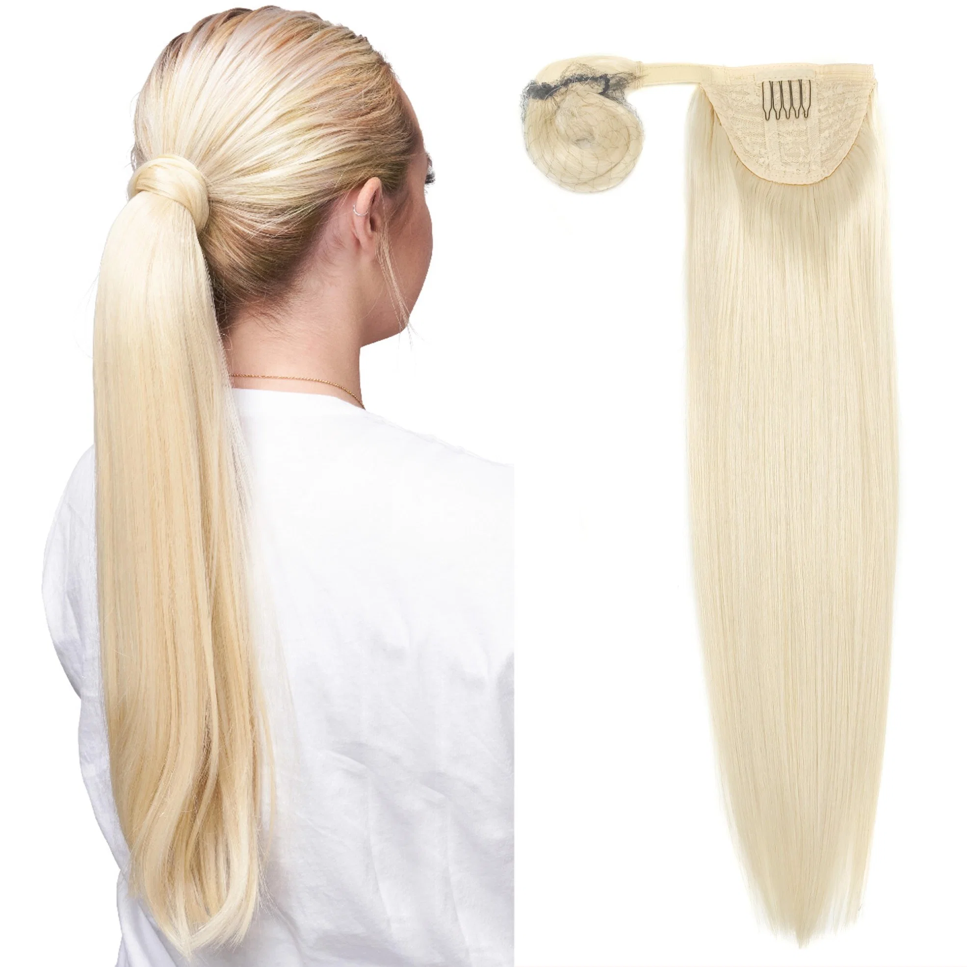 Extensão de cabelo humano Kbeth 100% virgem Remy rabo-de-Long encaixar na reta Natural loira mulheres Pony Tail Virgem Brasileira extensões disponíveis para compra