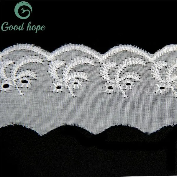 Customized Dyeing Polyester Cotton Embroidery Lace Fabric Swiss Bridal Fashion Design Tc Gpo Lace for Garment Fashion Clothing Accessories