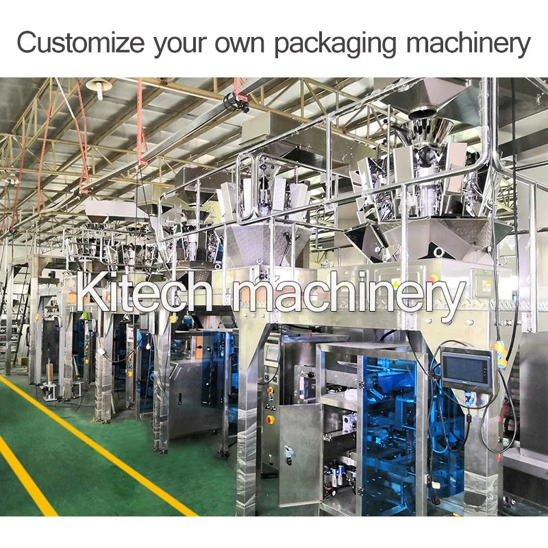 Automatic Vertical Food/Snack/Beans/ Grain/Rice/Nuts/Peanut/Sugar/Beans/Salt /Granule /Coffee/Tea/Popcorn Filling Multihead Weigher Packing Packaging Machine