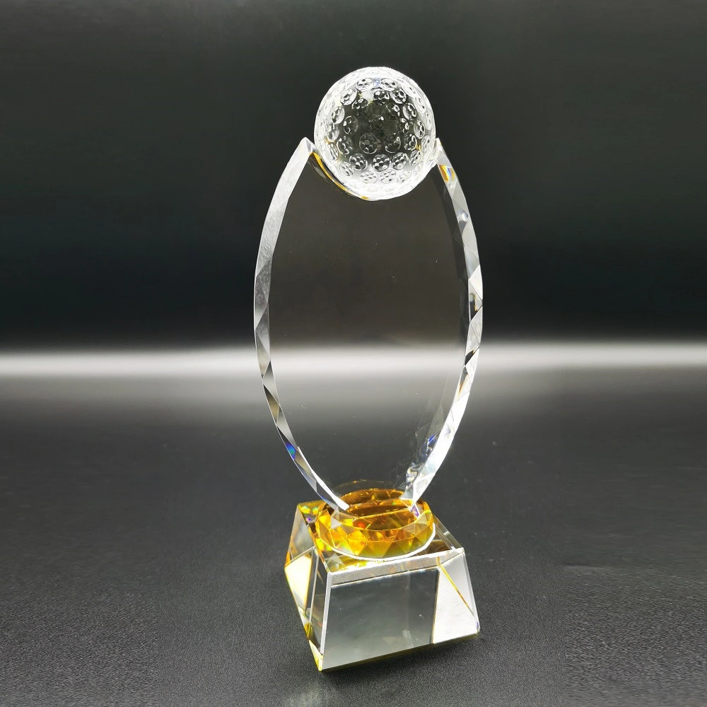 Orange Oval Crystal Trophy Awards