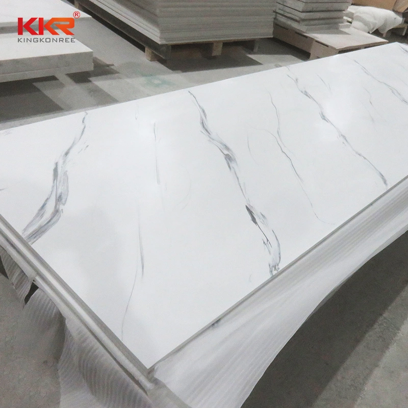 Polymere Stein Fake Marmor Acryl weiße Platten für Arbeitsplatte