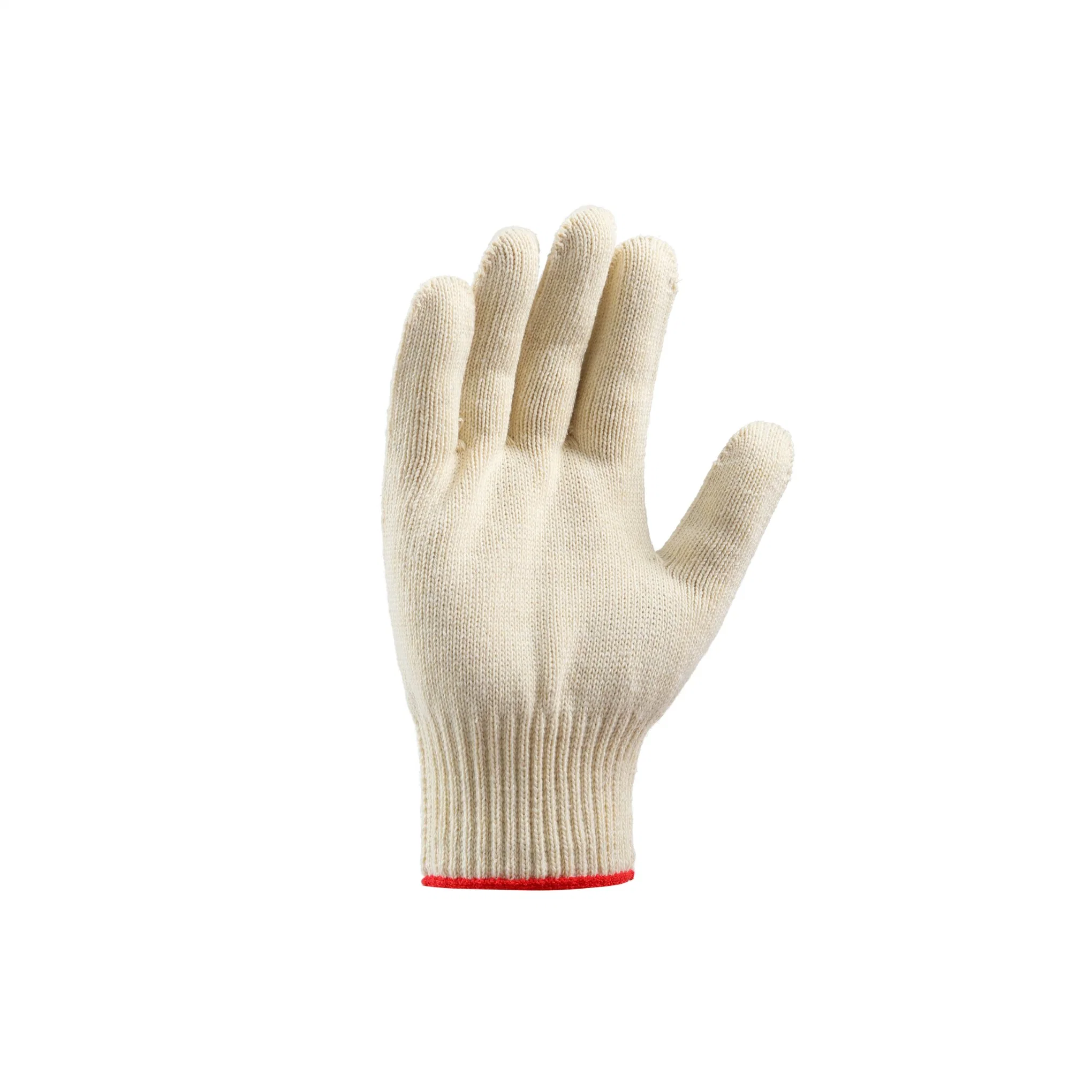 Guantes de seguridad de algodón blanco resistentes al desgaste de protección de manos