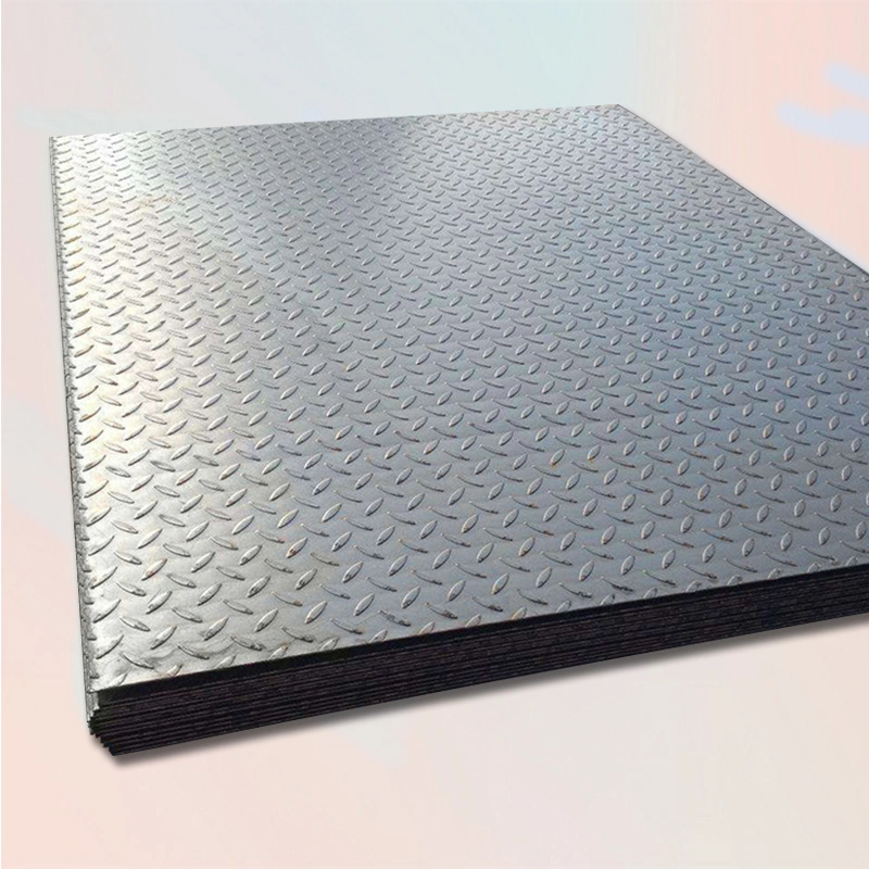 Width 1250mm Pattern Plate Light Weight Anti-Skid Effect Hot Rolled Checkered Steel Plate