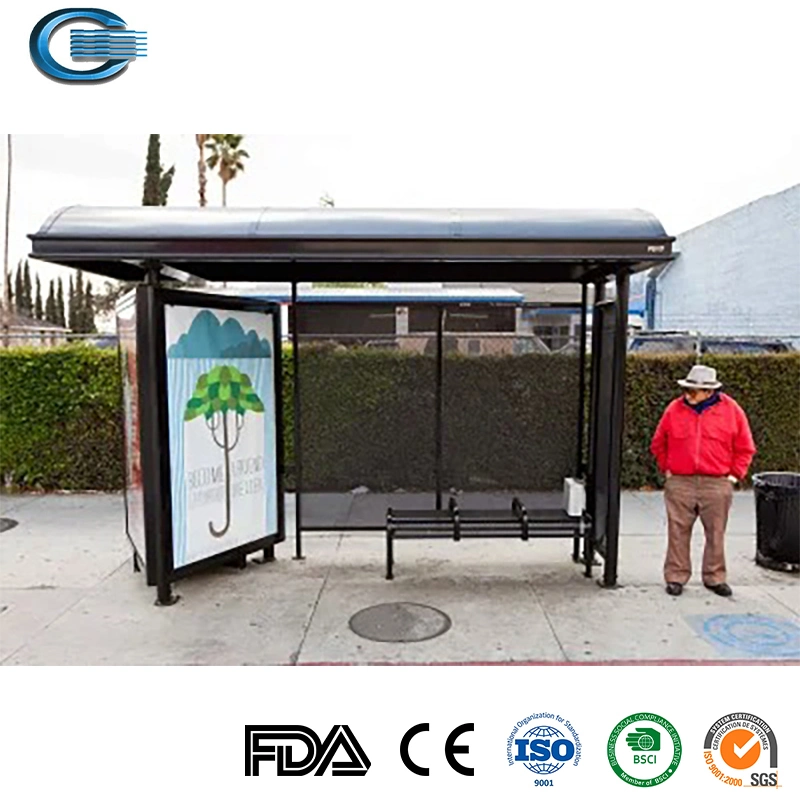 Huasheng Parada de autobús de la vivienda China parada de autobús de transporte público de vivienda de la publicidad los proveedores de alojamiento y el bus de sistema inteligente de metal de acero inoxidable la parada de autobús