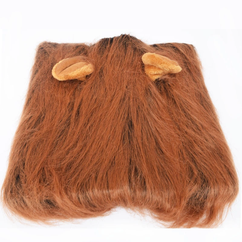 Pet Wig Lion Head Hat Fashion Pet Second Change Lion Head Cover Dog Headgear Funny Pet Hair Apparel Hat Pet Supplies Dog Wigs