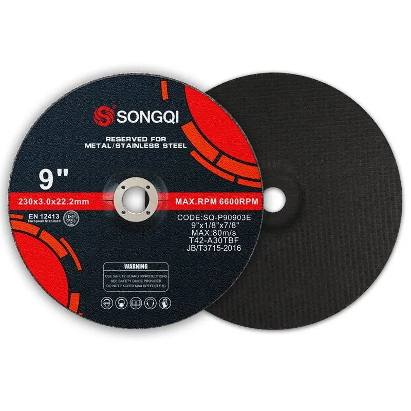 Ferramentas abrasivas de disco de corte metálico de 9" Songqi T42 230 * 3 * 22,23 mm