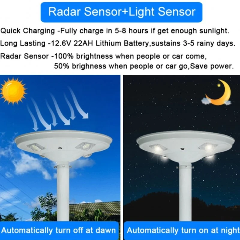 Borne d'éclairage public Top Street, lumière solaire de jardin à LED de 30 W.