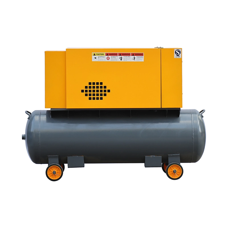 3.7kw 4.5kw 5.5kw 7.5kw 11kw Single Phase Pm VSD VFD Energy Saving Variable Frequency Start Fixed Speed Electric Mobile Screw Air Compressor for Auto Mechanic