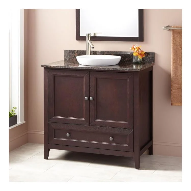 Custom Made Wood High-End Bathroom Vanity Transitional