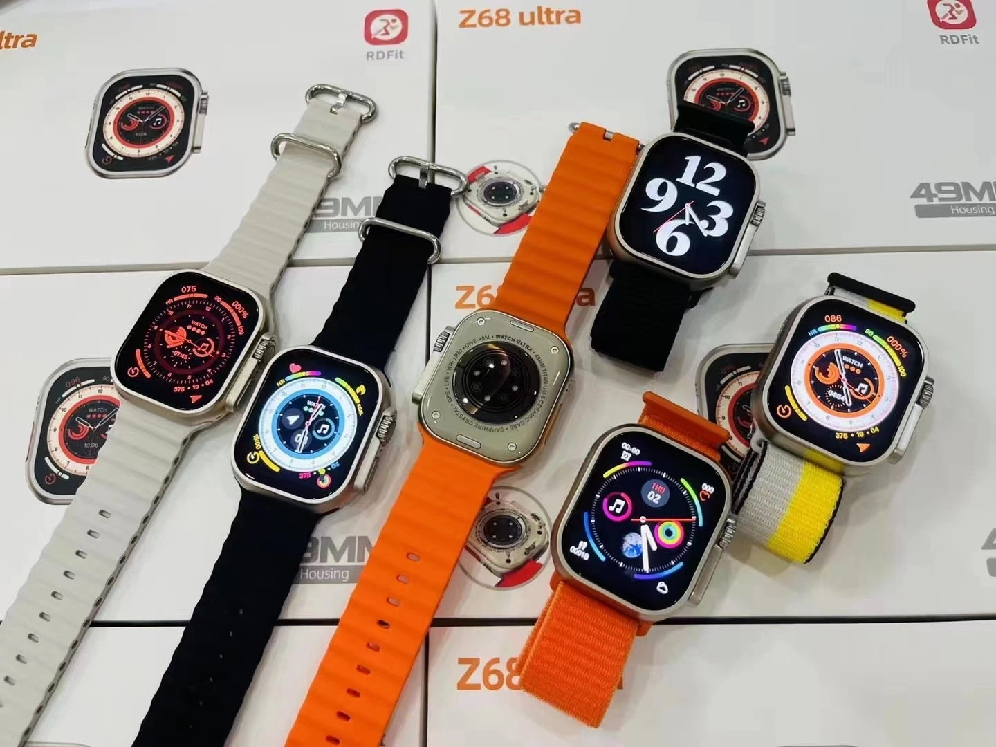 Grand écran de la santé de gros2.05 Bt suivi d'appel Smartwatch Inteligente Sports Bracelet Reloj Smart je regarder Z68 Ultra Smart Phone