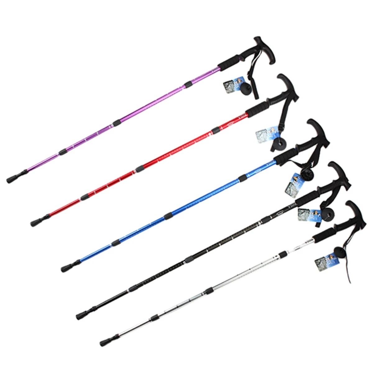 High Strength Unisex Quick Twist Lock Telescope Folding Ultralight Aluminum Shaft Walking Hiking Sticks Canes Trekking Poles