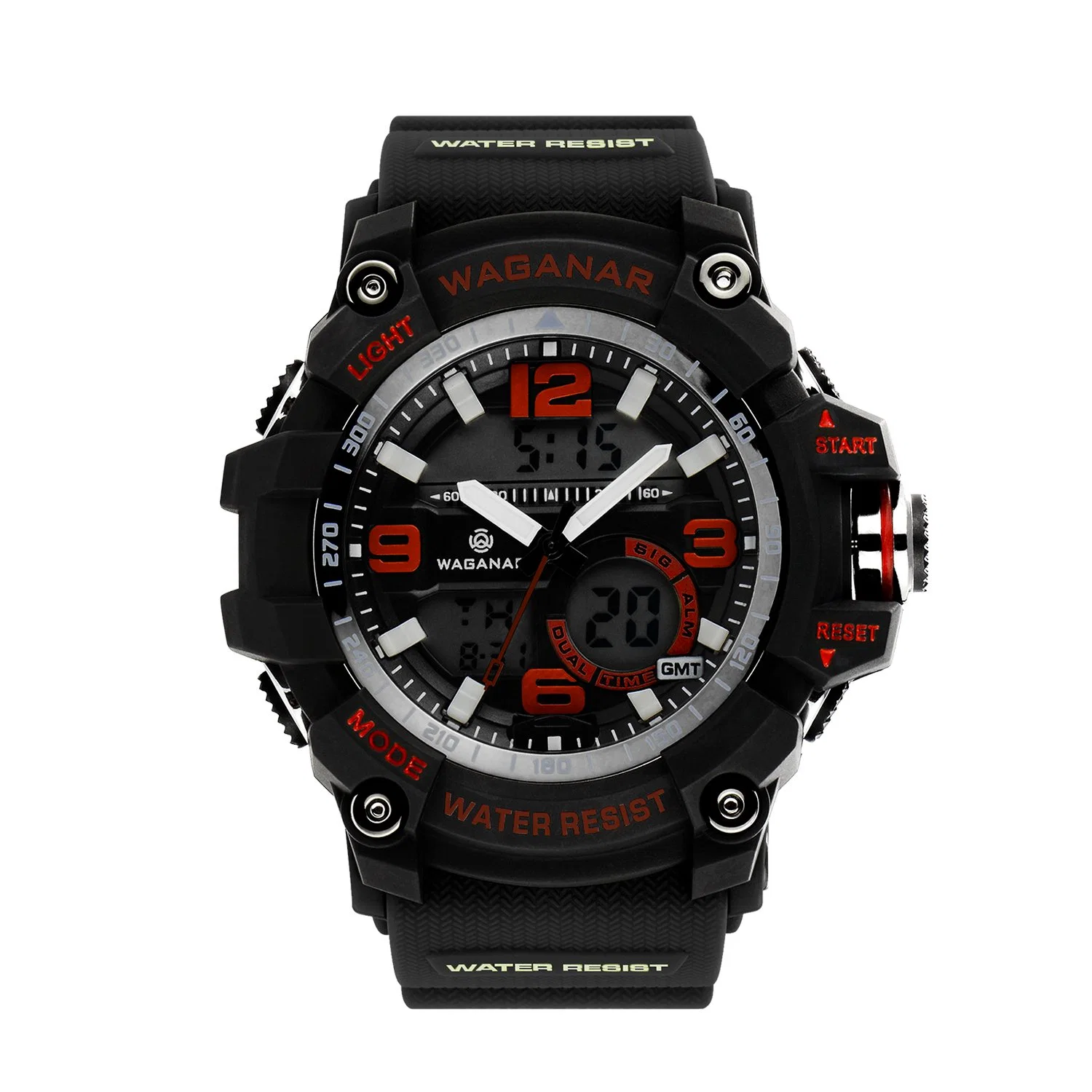 Men&prime; S Analog Digital Dual Time Sport Plastic Watch