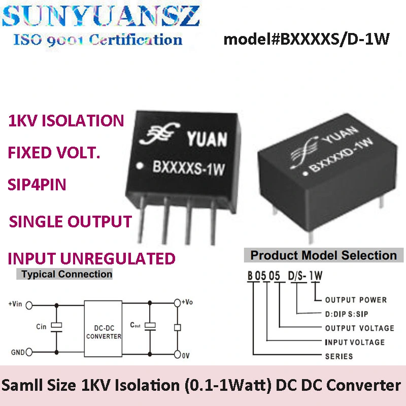 3V/3.3V/5V/12V/24V Fixed Input RS485 Interface Unregulated Single Output DC to DC Converter