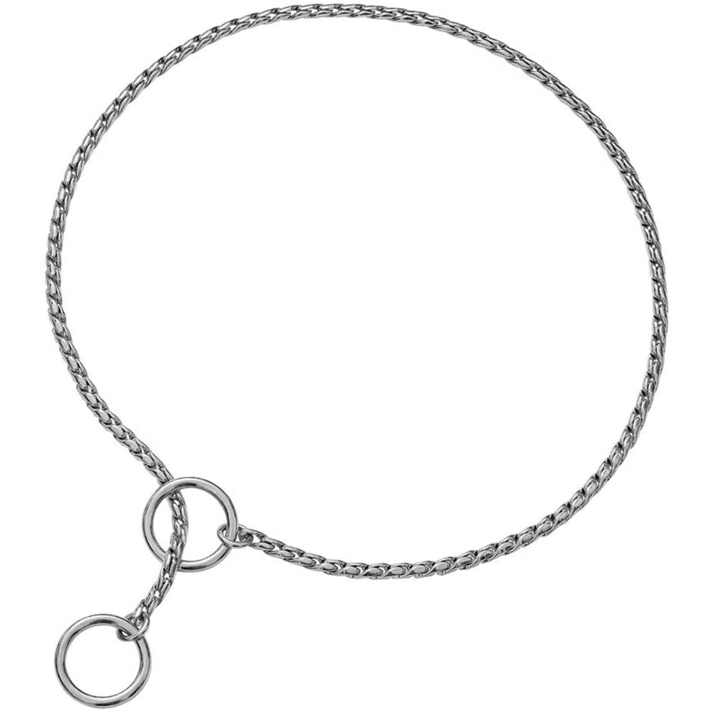 Collier de chien à maillons en acier inoxydable léger et solide.