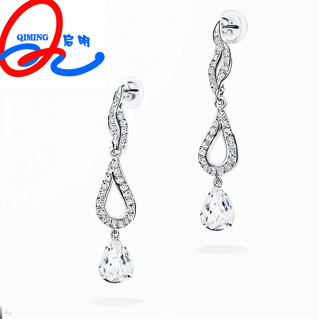 Oro Blanco 14K cuelgue gota Lab crecido Diamond Earrings Stud Precio