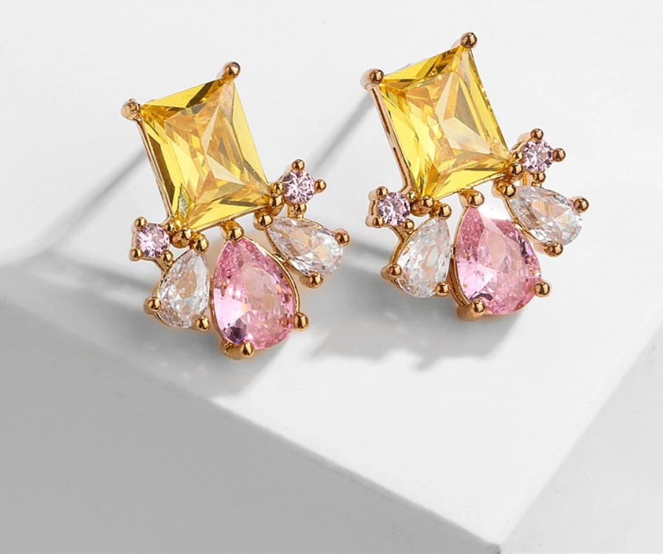 CZ Earring. Bridal Wedding CZ Earring Jewelry. Fashion Accessories