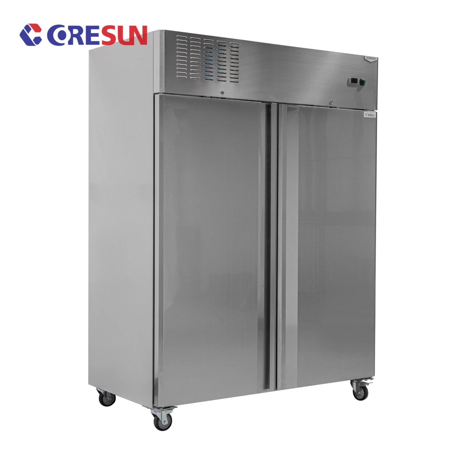 Commerical SS304 &SS201 Catering Equipment Kitchen Double Door Upright Chiller Refrigerator for Supermarket Hotel with CE