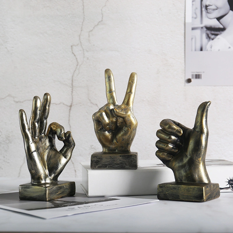 Creative Resin Retro Finger Gesture Home Decor