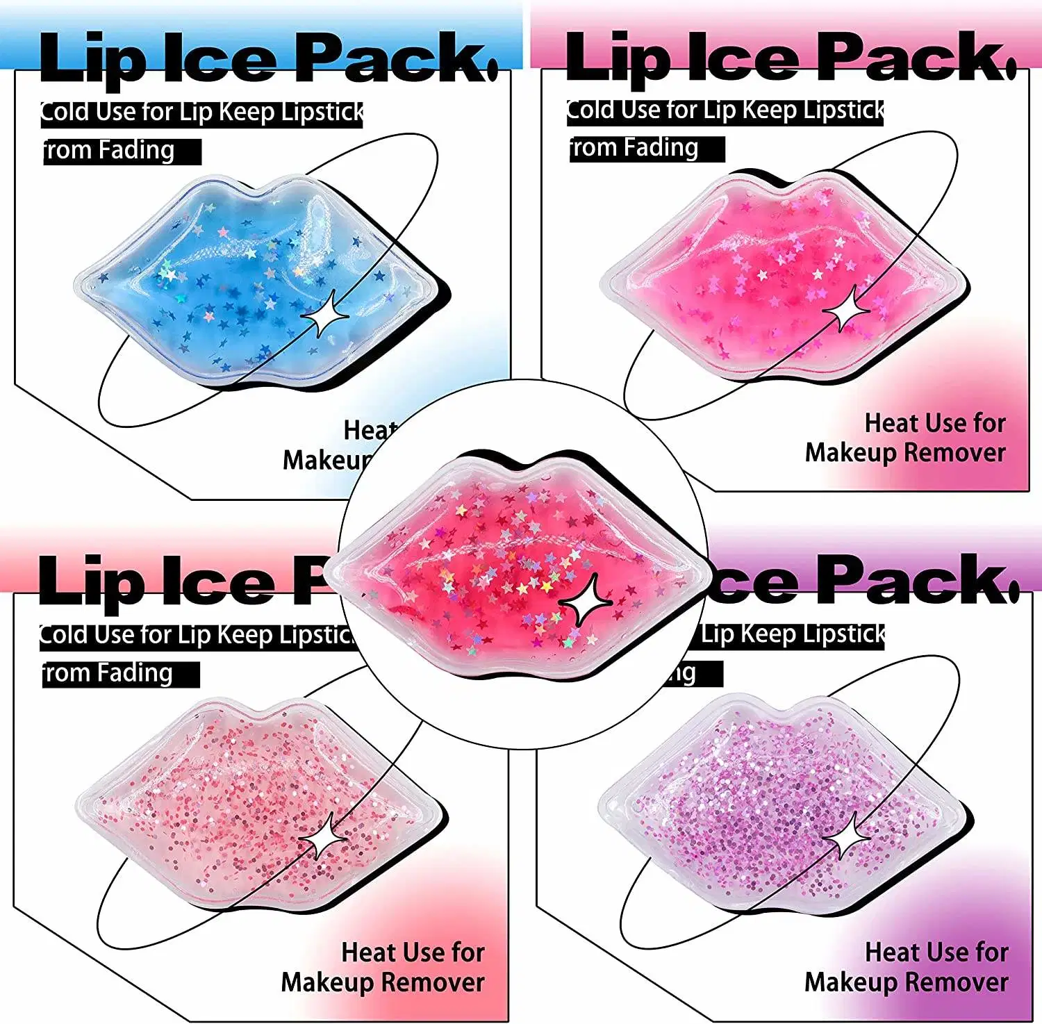 Custom Logo Reusable Personalised Lip Coolers Ice Gel Reusable Hot and Cold Ice Pack for Lips