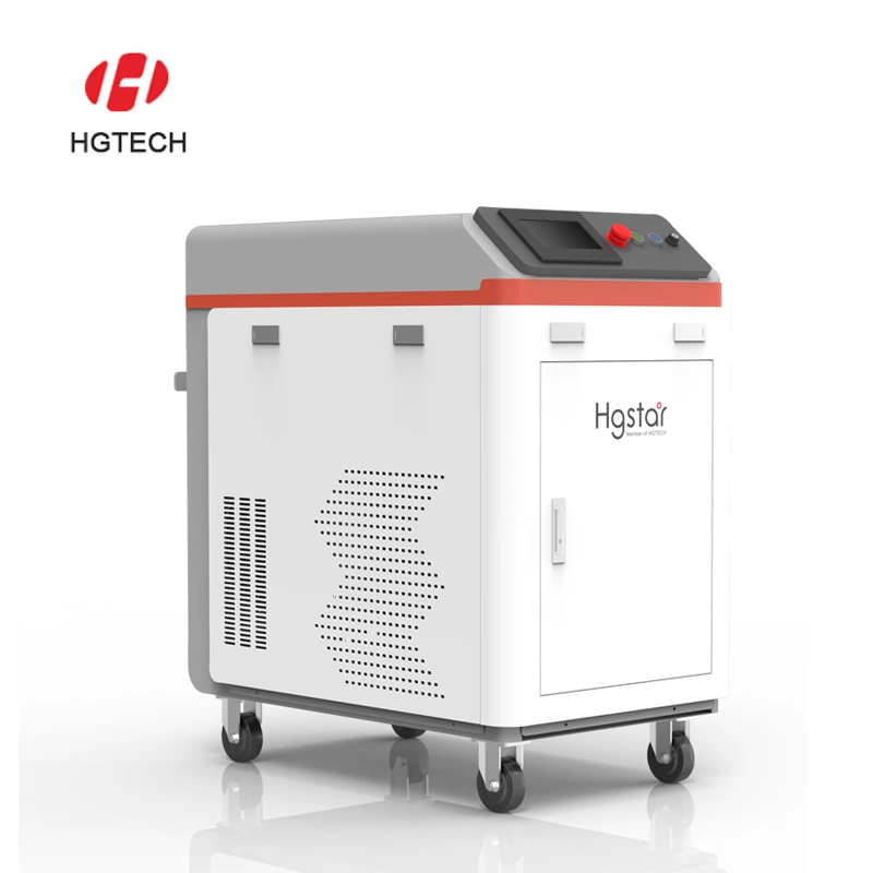 Canton Fair Hgtech 1000W 2000W 3000W Máquina de limpieza láser de moldes de neumáticos Mini máquina de limpieza láser de mano para pintura, recubrimiento y eliminación de óxido de metal.