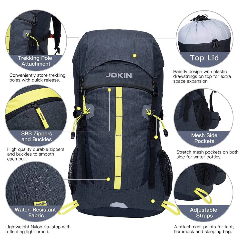 50L Waterproof Travel Backpack, Outdoor Hiking Backpack, Trekking Running Rucksack