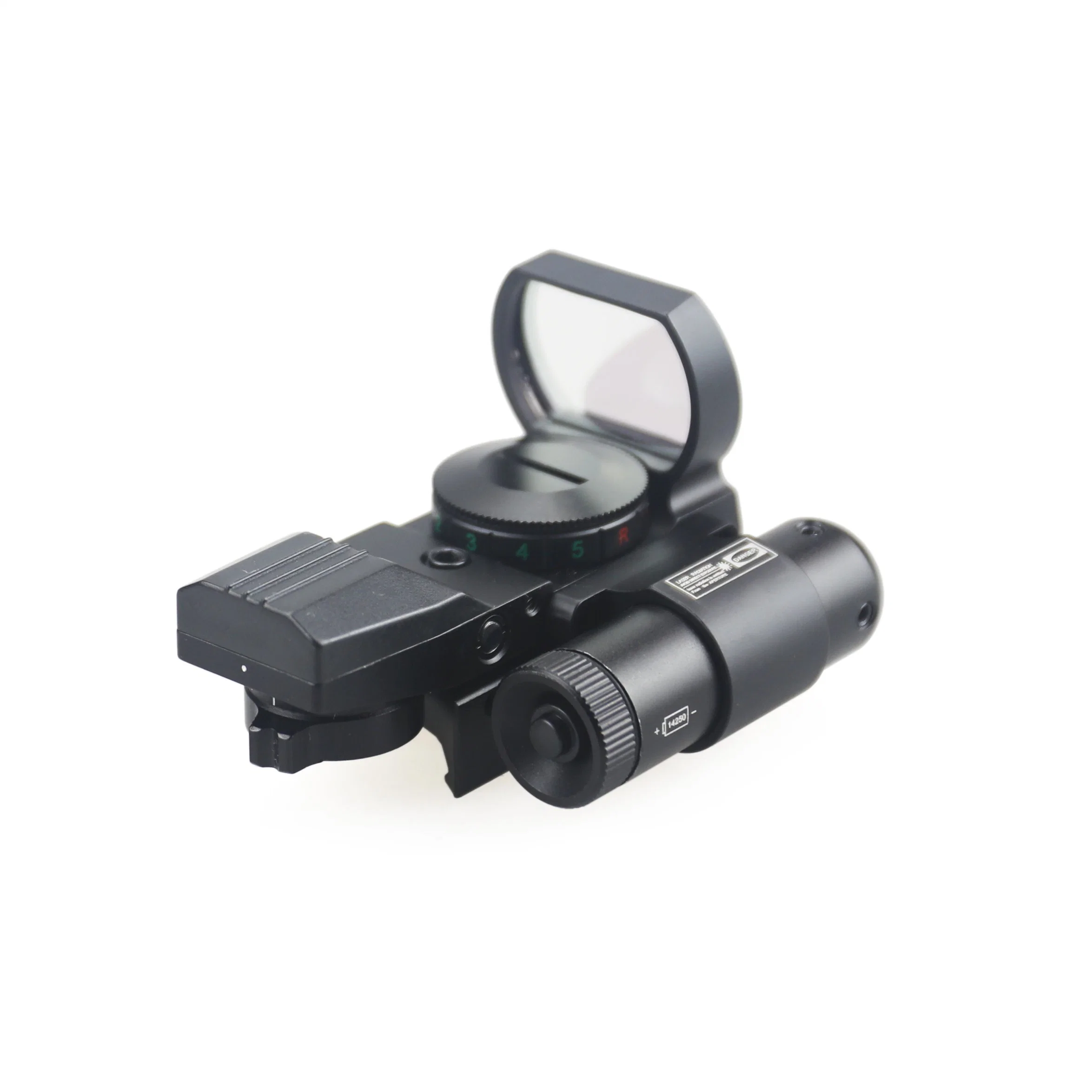 Tactical 4 Variable Multi Reticles Gun Reflex Sight Red DOT with Red Green Illuminating for Hunting Scope Attached with Red Laser