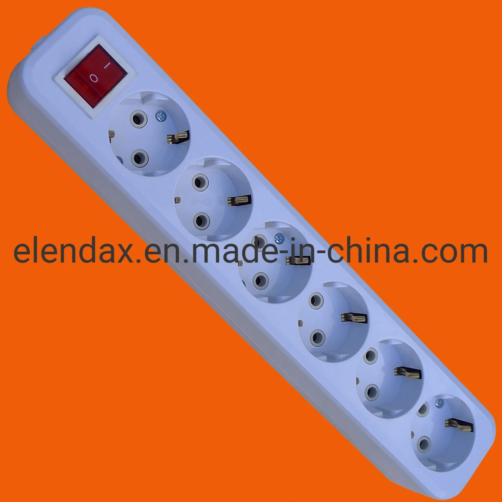 European 6 Way Power Extension Socket with Earth (E8006E)