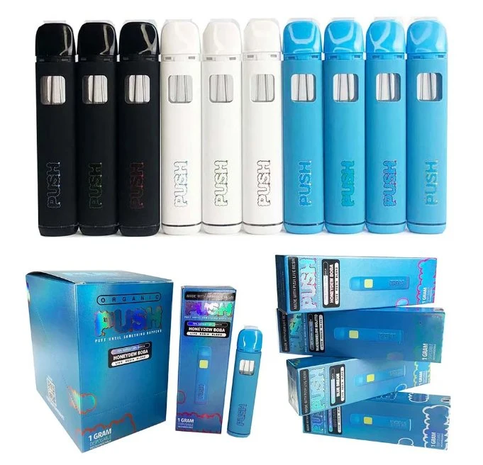 Wholesale/Supplier Push Live Resin Disposable/Chargeable Vape Pen 360mAh Rechargeable Battery 1.0 Ml Empty Push Vapes Cartridges Ceramic Coil 1.0 Gram Empty Carts with Packaging