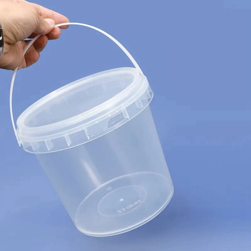 Portable Leak Proof Plastic Barrel Food Grade PP Round Clear Plastic Bucket with Lids