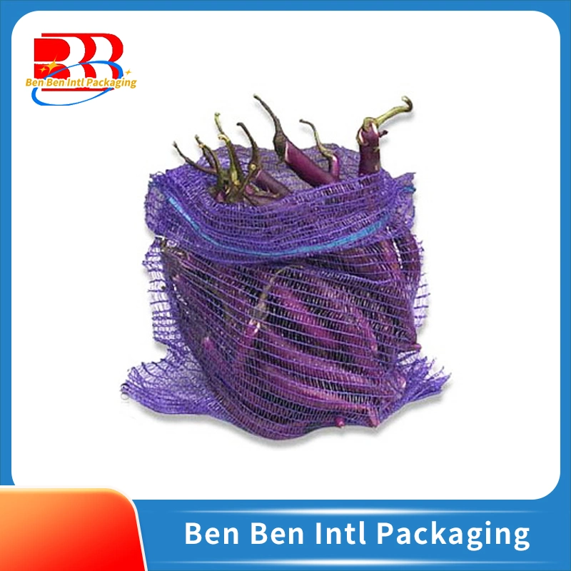 Egp Onion Packing Poly Mesh Bags Agriculture Vegetables Packing PP 25kg Package Offset Printing Drawstring Recyclable Accept