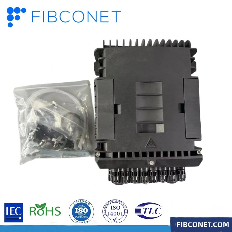 FTTH Black Waterproof Outdoor Pre-Connector 16cores Fiber Optic Terminal Box