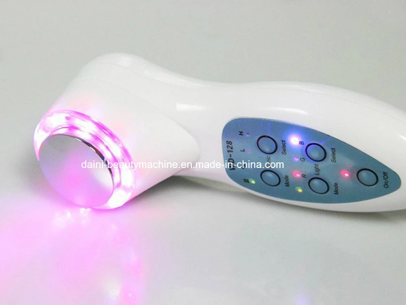 Luzes de fótons 7 LED ultra-sónico Pele Cuidados para o rosto de Elevação Aperte Cleaner Ruga manchas Removedor de acne massajador beleza facial