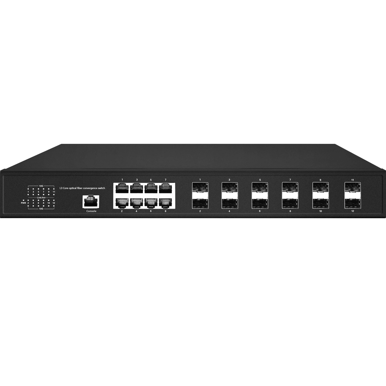 8 Ports L3 10g Fiber Switch with 4 SFP+ Fiber Uplink