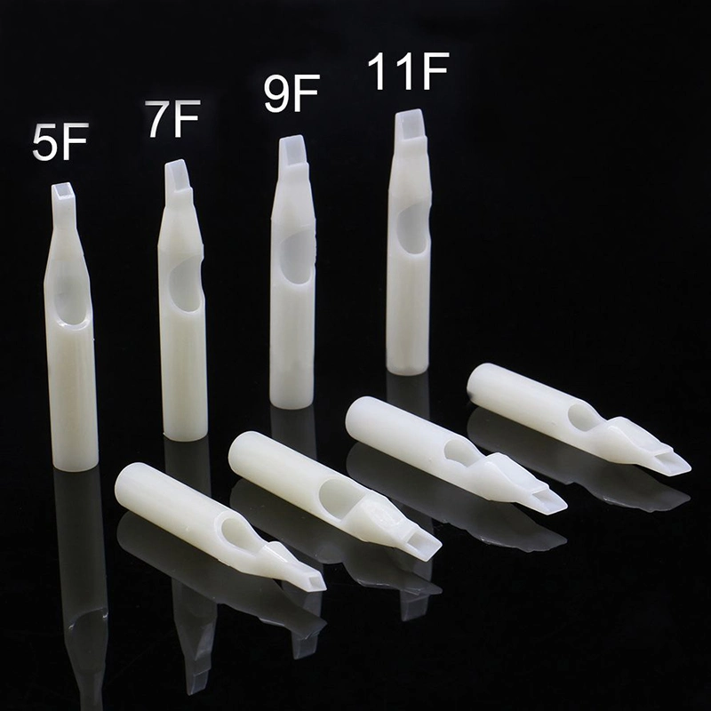 Professional Disposable White Plastic 3r 5r 7r 5f Tattoo Nozzle Tips for Tattoo Standard Needles