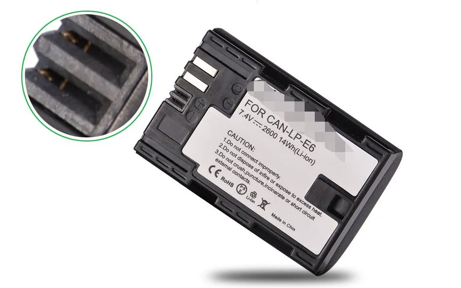 Für Canon Kamera Akku LP-E6 Lithium-Ionen-Akku 2600mAh