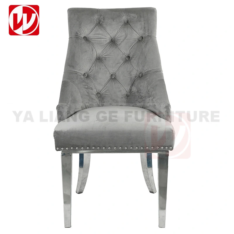High Quality American Modern Furniture Lion Ring Back Design Stainless Steel Home Dining Chairs