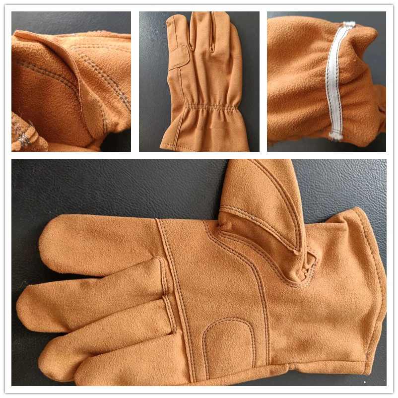 Guantes de mano de trabajo de seguridad de cuero resistente al calor para soldadura de piel de protección