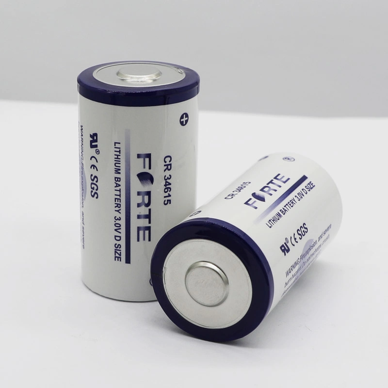 Baterias de lítio primárias Li-MnO2 potência tipo D tamanho (CR34615)