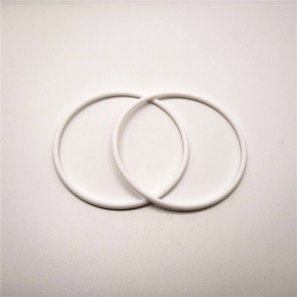 Corrosion Resistance Plastic White Virgin Pure PTFE O Ring by CNC Process