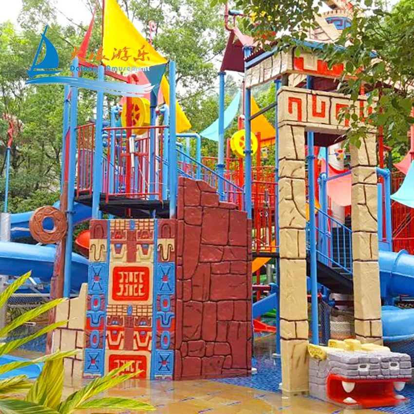 Middle Large Amusement Park Outdoor Water Playground Equipment Maya Style for Sale