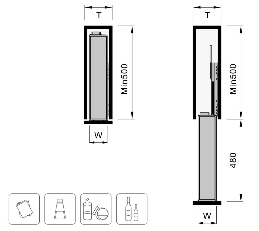 Kitchen Storage System Aluminum Side Pull out Organizer