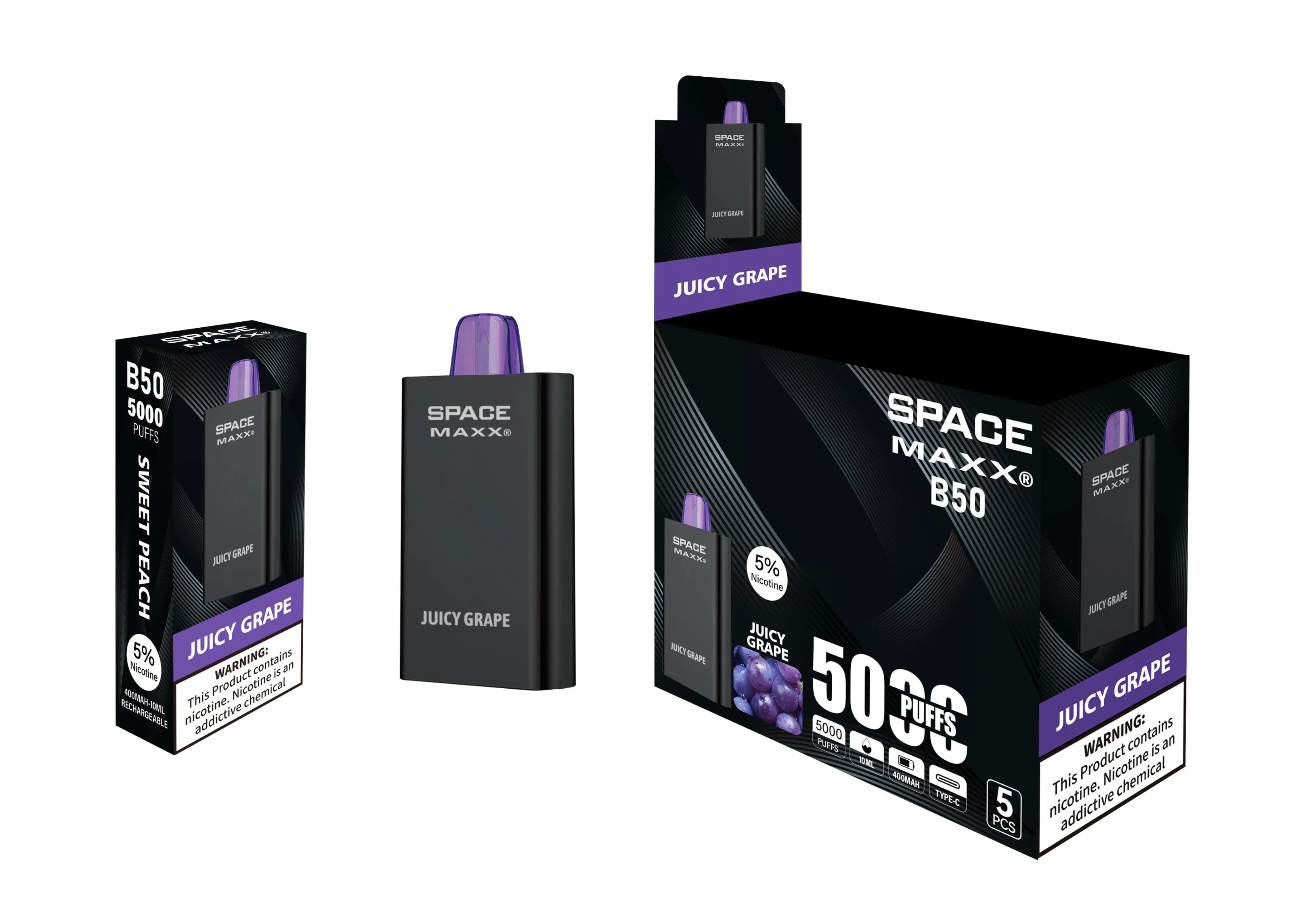 100% hohe Qualität untere MOQ Beliebte Modell Space Maxx B50 5000 7000 8000 9000 Puffs Einweg-Vape Pen Stil