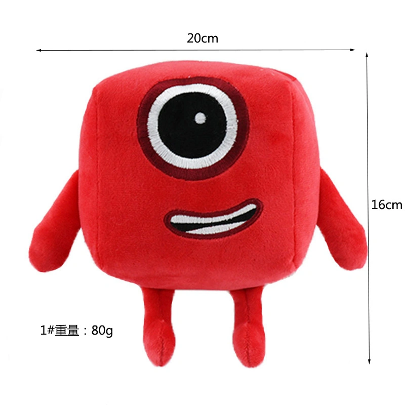 Conjunto de 10PCS Números de Peluche de Numberblocks, Muñecos de Peluche de Dibujos Animados, Bloques de Enseñanza de Matemáticas, Figuras Educativas de Regalo para Niños