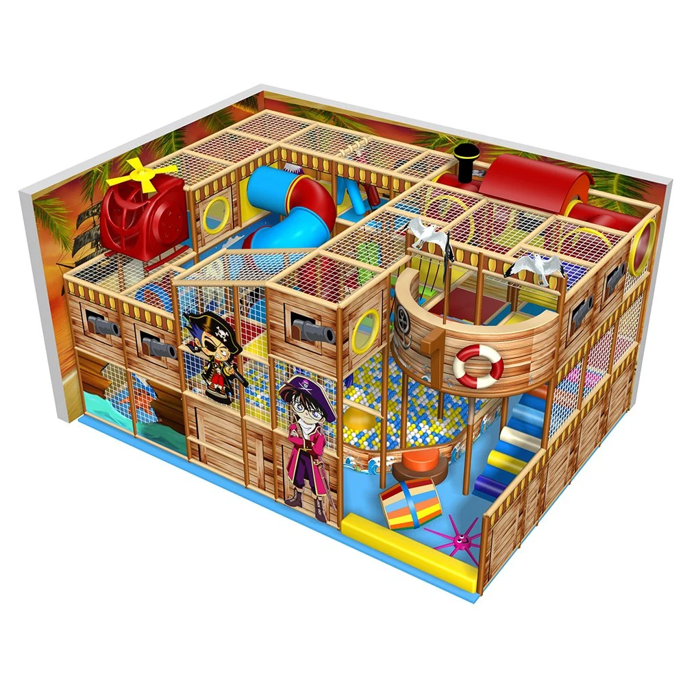 Mini Pirate Ship Plastic Game Soft Playground Kids Indoor Play Equipment Multifunction