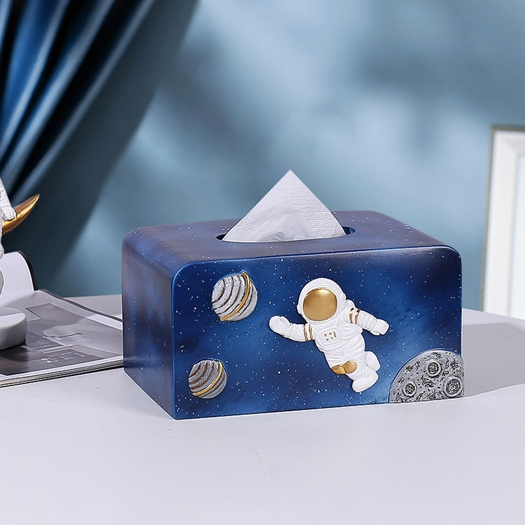 Kundenspezifischer Astronaut Resin Home Decor Tissue Box Halter